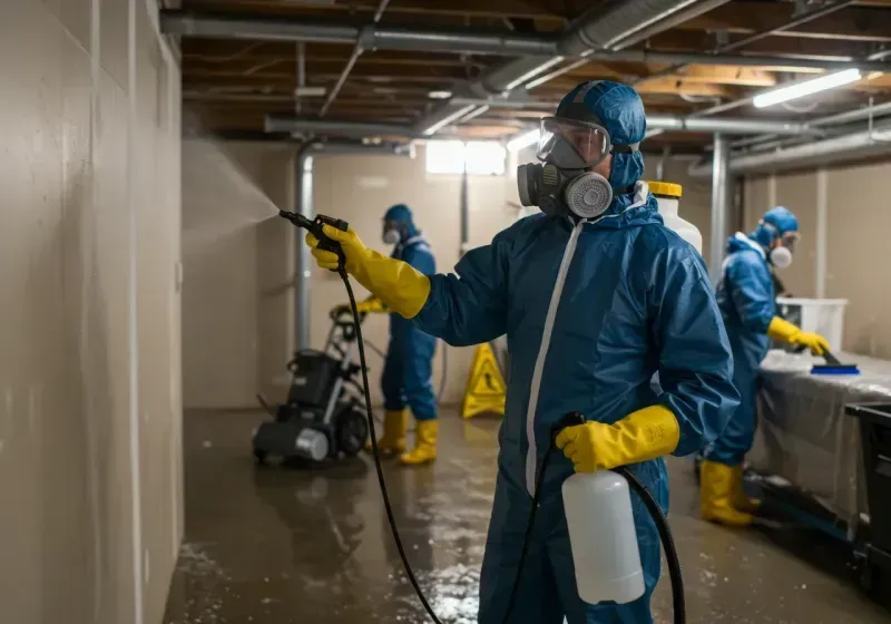 Basement Sanitization and Antimicrobial Treatment process in Flossmoor, IL