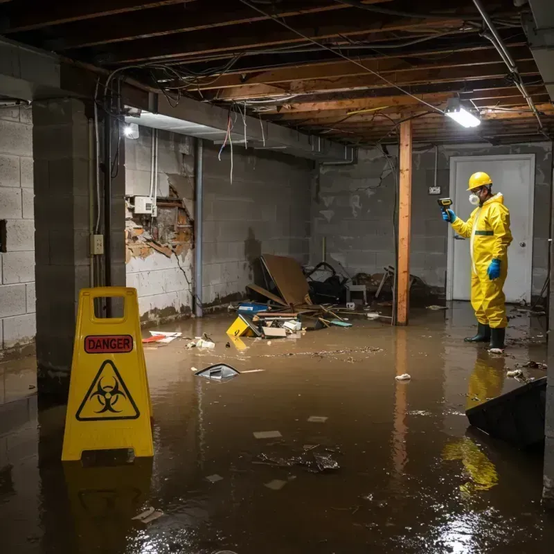 Flooded Basement Electrical Hazard in Flossmoor, IL Property